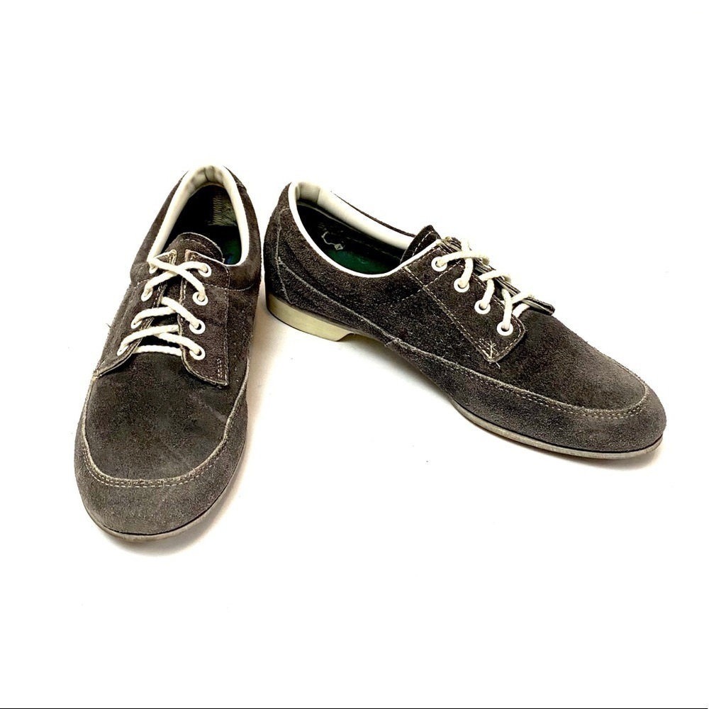 Vintage 1970s gray suede lace up oxford shoes - Picture 4 of 7